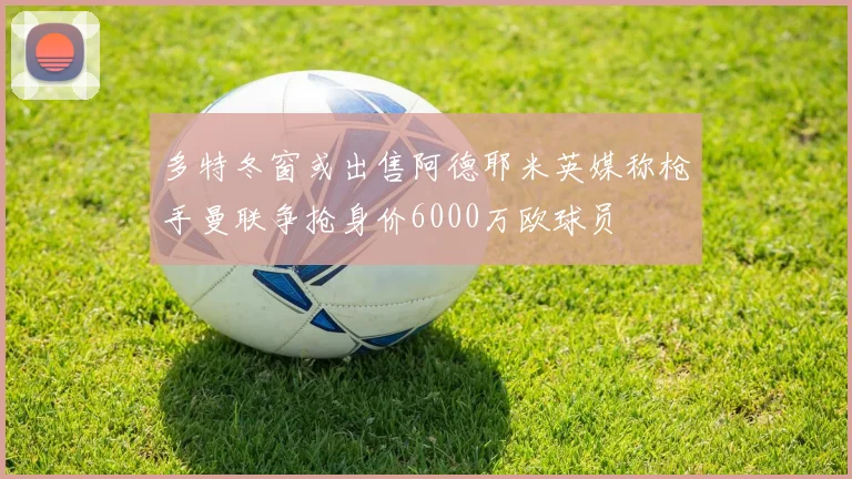 多特冬窗或出售阿德耶米英媒称枪手曼联争抢身价6000万欧球员